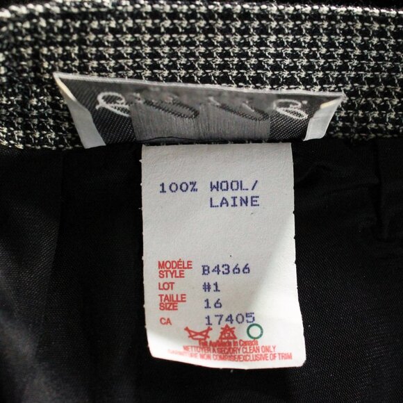 Vintage Black White Houndstooth Skirt Suit CONRAD C, Made in Canada, - Picture 9 of 9